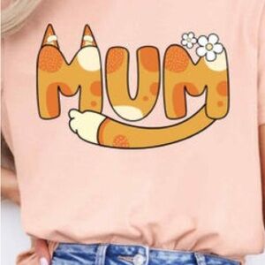 Handmade Bluey “Mum” T-Shirt – Unworn, Perfect for Birthday Parties!